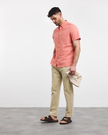 Short Sleeve Linen Blend Shirt