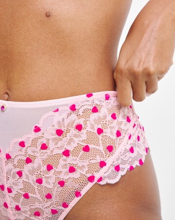 Ann Summers Sexy Lace Planet Flocked Heart Deep Brazilian Pink