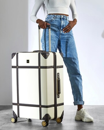Rock Vintage Large Suitcase - Cream