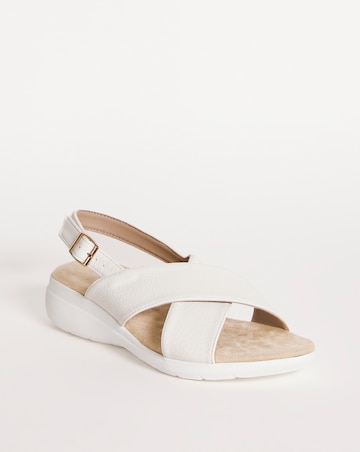 Cushion Walk Off White Crossover Sandal- Wide Fit (E)