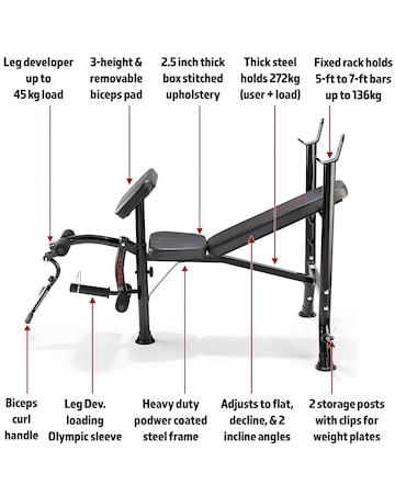 Marcy BE1000 Adjustable Workout Weight Bench