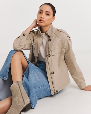 Stone Relaxed Utility Jacket