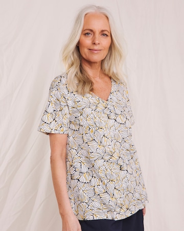 Julipa Pure Cotton V Neck Printed T-Shirt