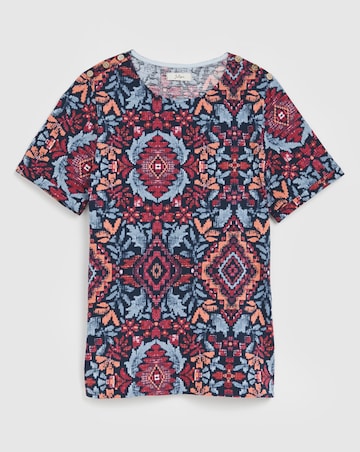 Julipa Pure Cotton Button Shoulder T-Shirt