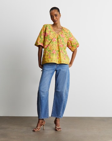 Joanna Hope Cotton Poplin Blouse