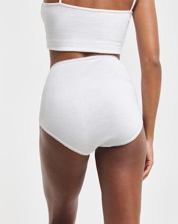 Pretty Secrets 4 Pack Value Cotton Full Brief Knickers -White