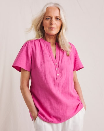 Julipa Short Sleeve Pure Cotton Textured Top