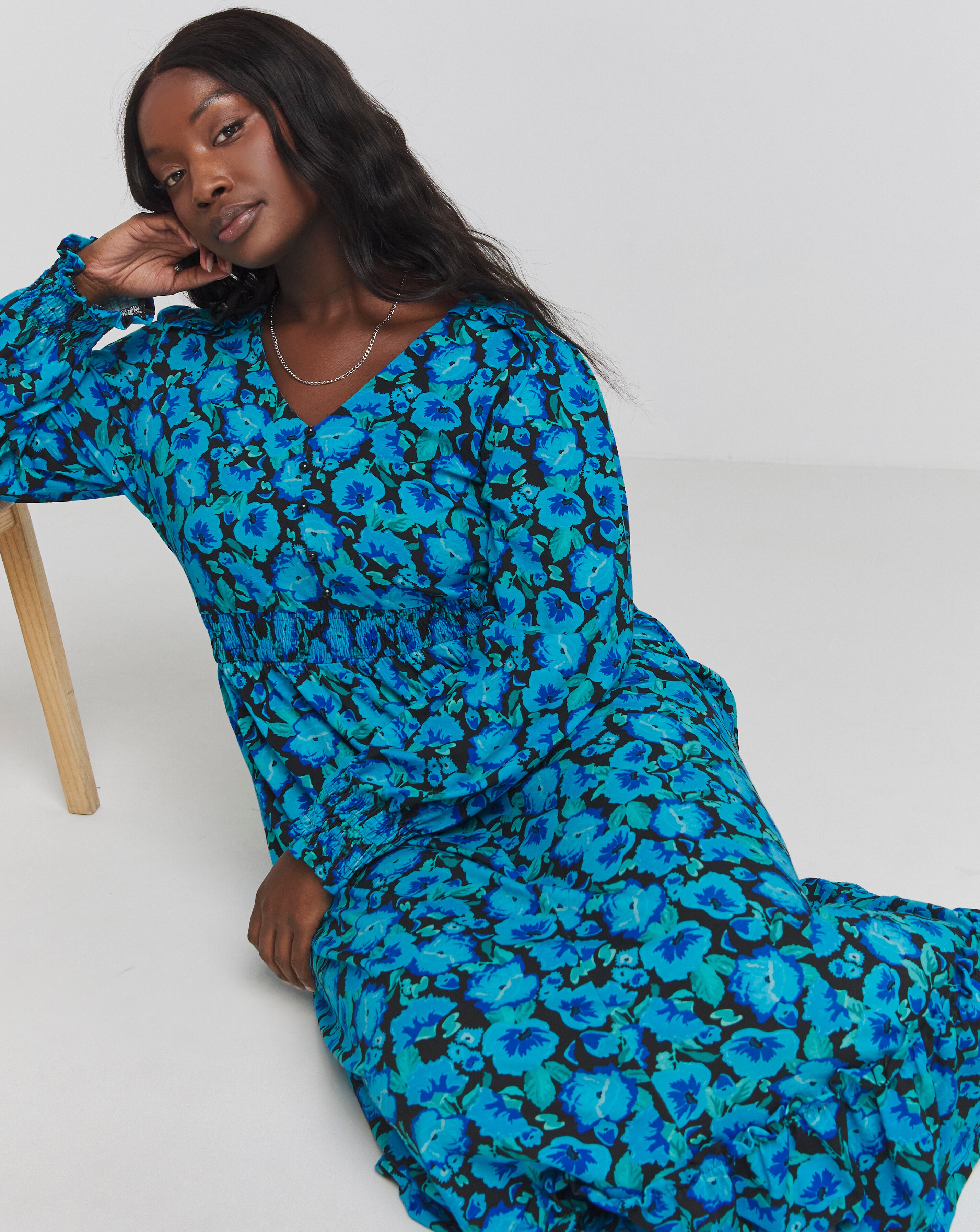 ジャスティス　ジョノコール ブルースモデルEPS Joe Browns Out of the Blue Jersey Midaxi Dress | JD Williams