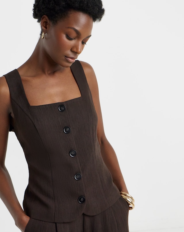 Chocolate Textured Waistcoat