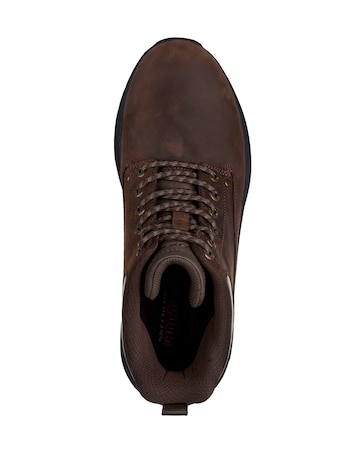 Skechers Smooth Toe Leather Lace Up Slip-Ins Boot - Brown