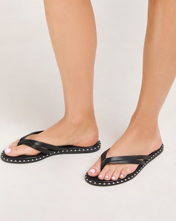 Simply Be Poppy Two Strap Toe Post Classic Flat Sandals Wide E Fit