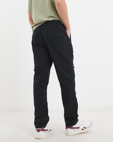 Linen Blend Fully Elasticated Cargo Trouser