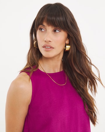 Linen Mix Sleeveless Shift Dress