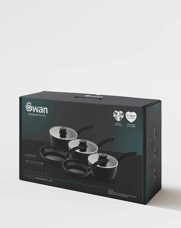 Swan Stealth 5 Piece Saucepan and Frying Pan Set