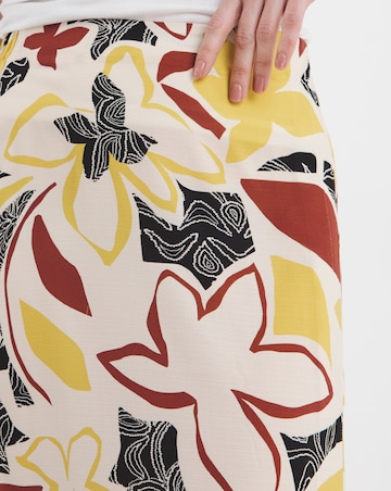 Graphic Print Midi Wrap Skirt