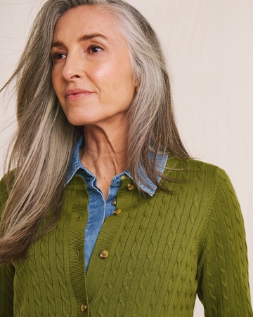 Julipa Cable Crew Neck Cardigan