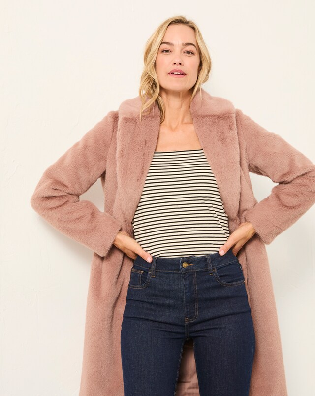 FatFace Esme Long Fur Coat