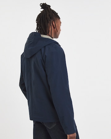 Navy Overhead Hooded Zip Detail Lightweight Jacket