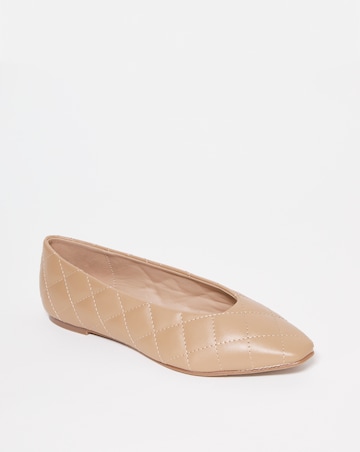 Draconia Pointed Toe Flat Ballerina - Wide Fit (E)
