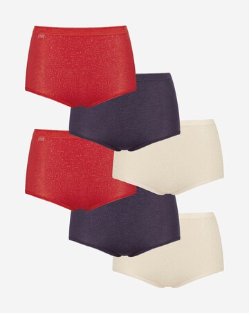 Sloggi 6Pack Cotton Basic Maxi Knickers Nat Combi