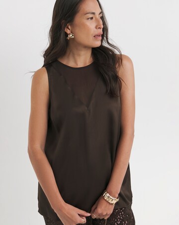 Satin Mix Sheer Vest