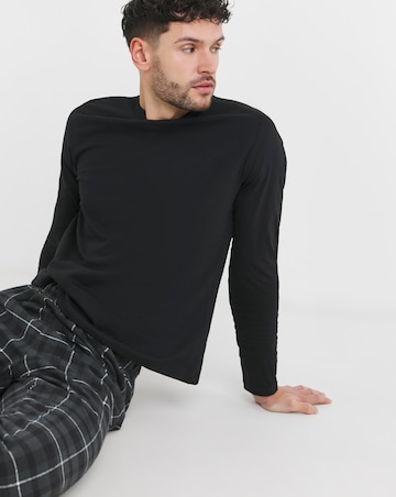 Check Fleece Bottom Lounge Set