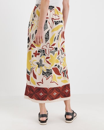 Graphic Print Midi Wrap Skirt