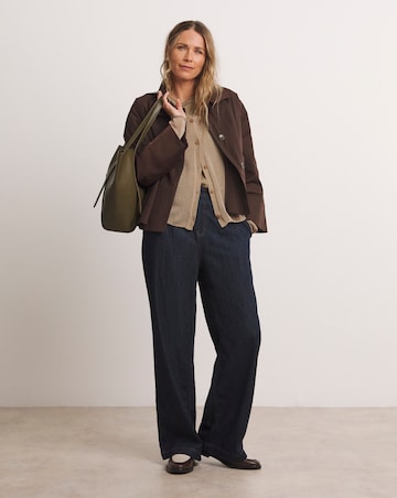 Anthology Chocolate Funnel Neck Short Trench Jacket