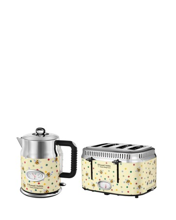 Emma Bridgewater Bumblebee and Polka Dot Kettle and 4 Slice Toaster Bundle
