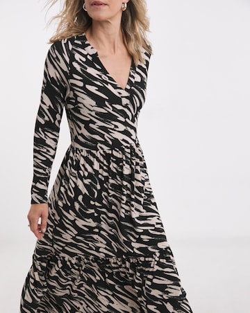Soft Touch Long Sleeve Notch Neck Dress