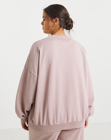 Simply Be Pink V Neck Sweatshirt
