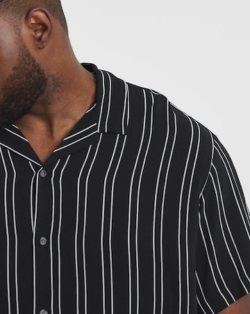 Jack & Jones Jeff Stripe Resort Shirt - Black