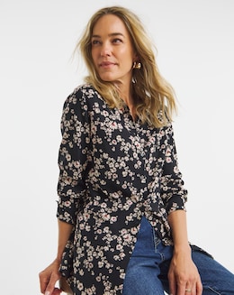 Dipped Back Viscose Shirt