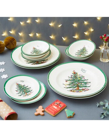 Spode Christmas Tree 12 Piece Dinner Set