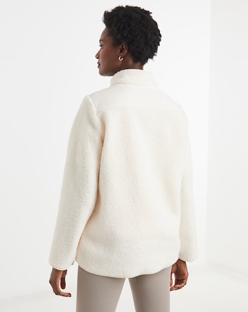 Cream Nylon Pocket Borg Jacket