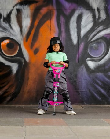 Xootz Rider LED Pogo - Pink Leopard