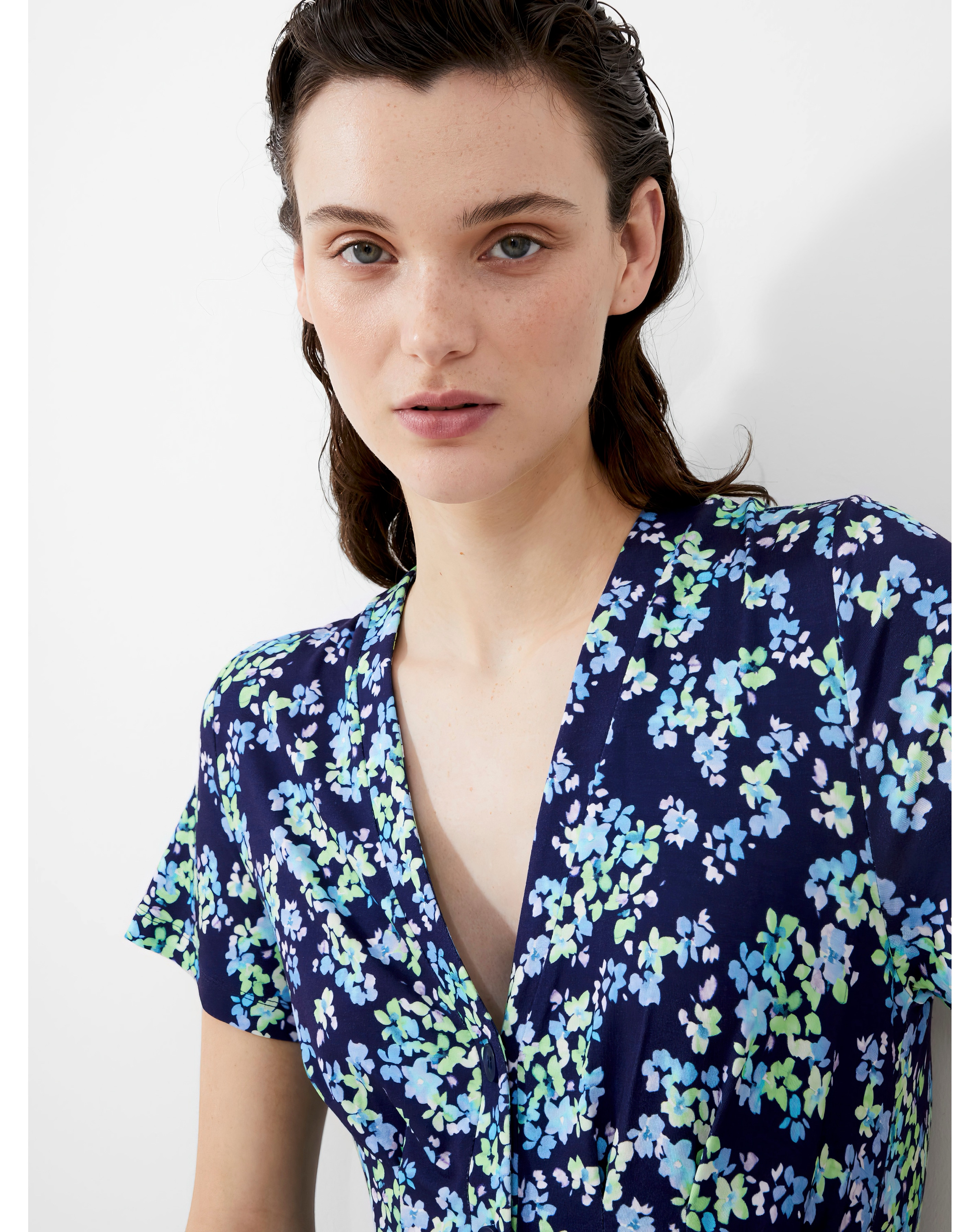 French Connection Benedetta Meadow V-neck Dress | JD Williams