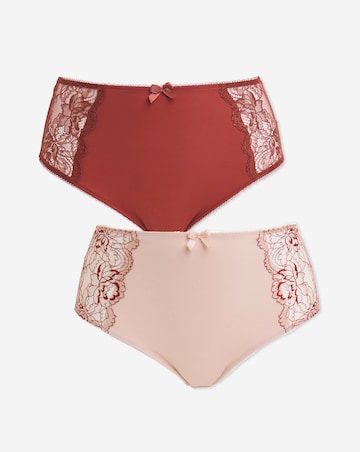Pretty Secrets (2 Pack) Ella Lace Full Brief Knickers Mink/Rust