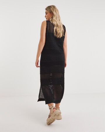 Simply Be Black Crochet Midaxi Dress