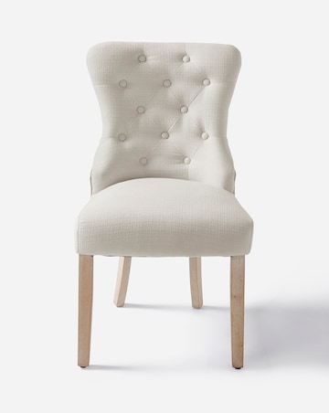 Mabel Button Back Fabric Pair of Dining Chairs