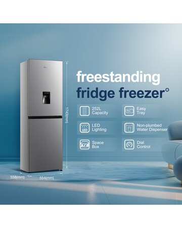 Fridgemaster MC55240DES Fridge Freezer with Water Dispenser- E Rated 175 CM