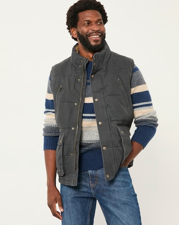 FatFace Warton Gilet (Regular & Tall) - Charcoal Grey