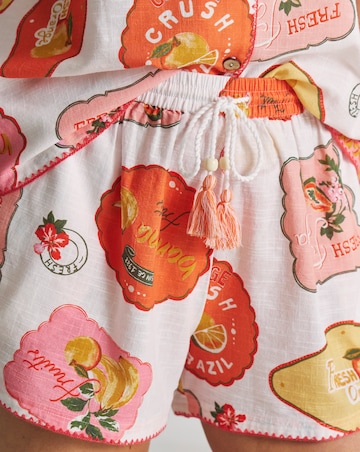 Figleaves Sticker Print Beach Shirt and Short Co-Ord Set