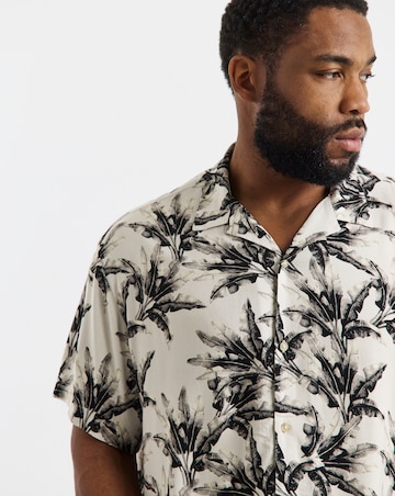 Jack & Jones Jeff Printed Resort Shirt -Cream/Black