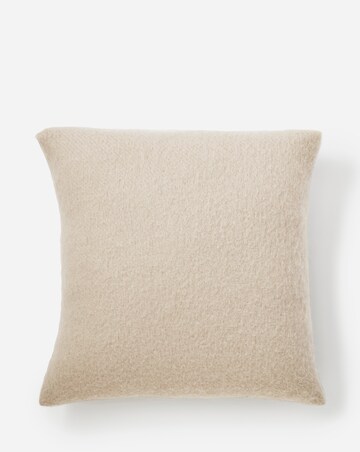 Faux Mohair Fringed Cushion - Natural