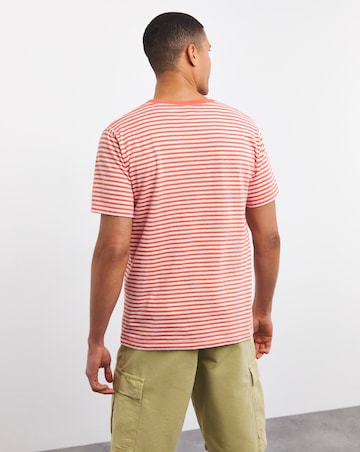 Armor Lux Striped Pocket T-Shirt - Coral