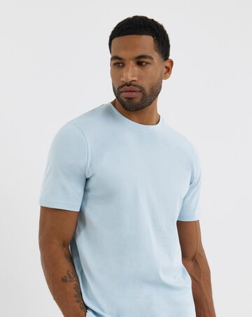 Pure Cotton Crew Neck T-Shirt Long- Light Blue
