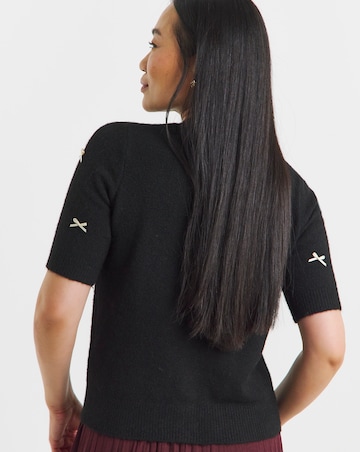 Bow Short Sleeve Cardigan