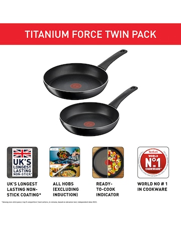 Tefal Titanium Force Twin 20cm and 26cm Frying Pan Set