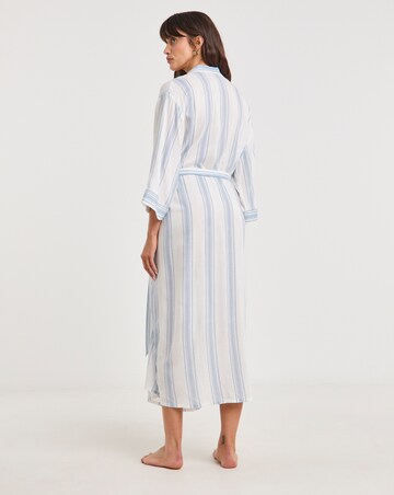 Stripe Linen Midi Dressing Gown